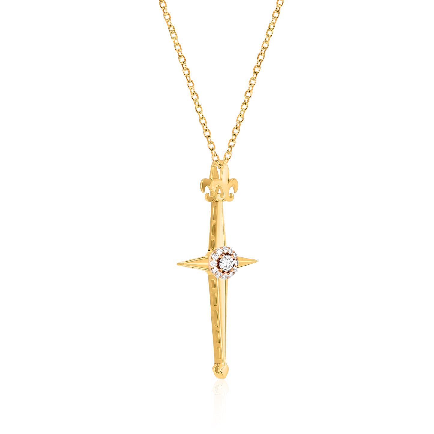 Freedom Tower-Diamond Cross Necklace