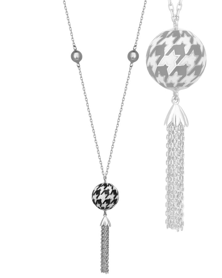 Zebra Pattern Enameled Necklace