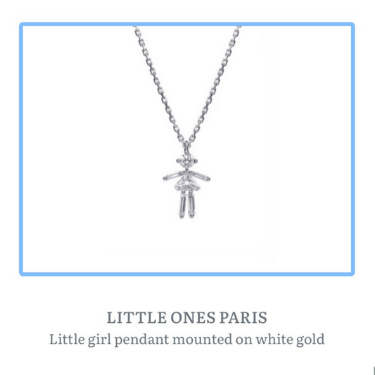 Diamonds and 18Kt White Gold Girl Necklace