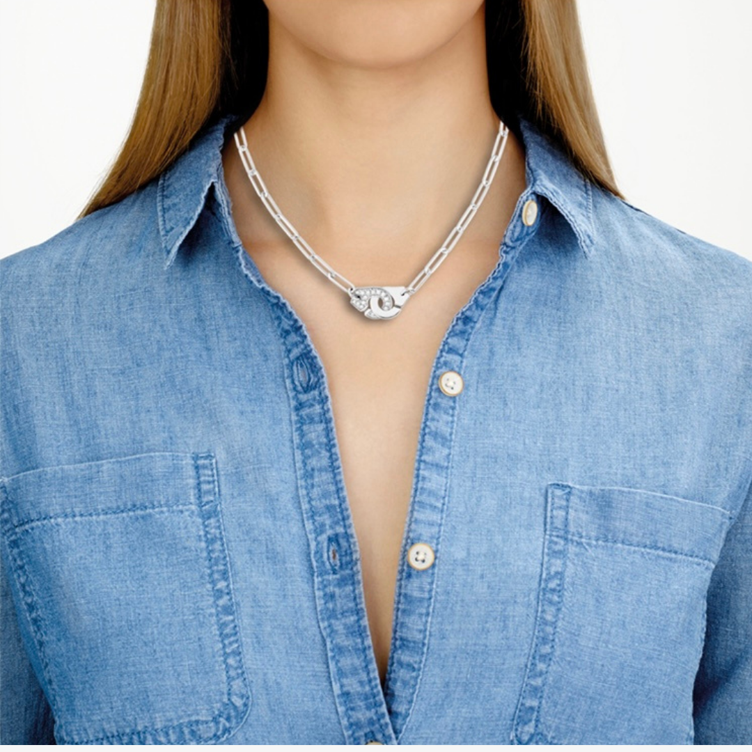 Menottes Dinh Van R12 White Gold & Diamond Necklace