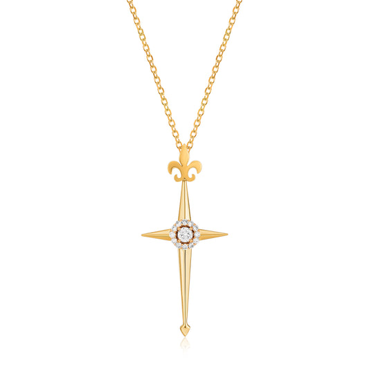Freedom Tower-Diamond Cross Necklace