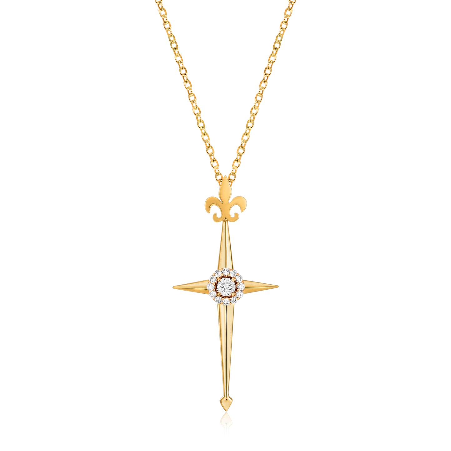 Freedom Tower-Diamond Cross Necklace