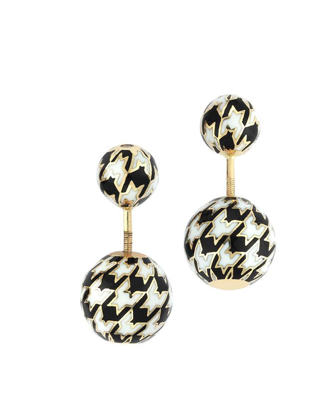 Zebra Pattern Enameled Earrings