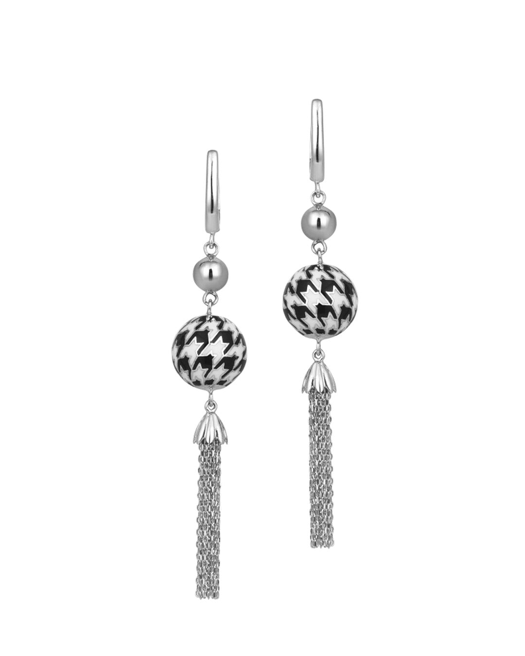 Zebra Pattern Enameled Earrings