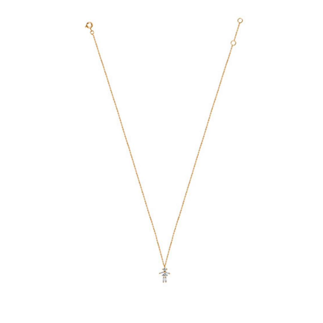 Diamonds and 18Kt Yellow Gold Girl Necklace