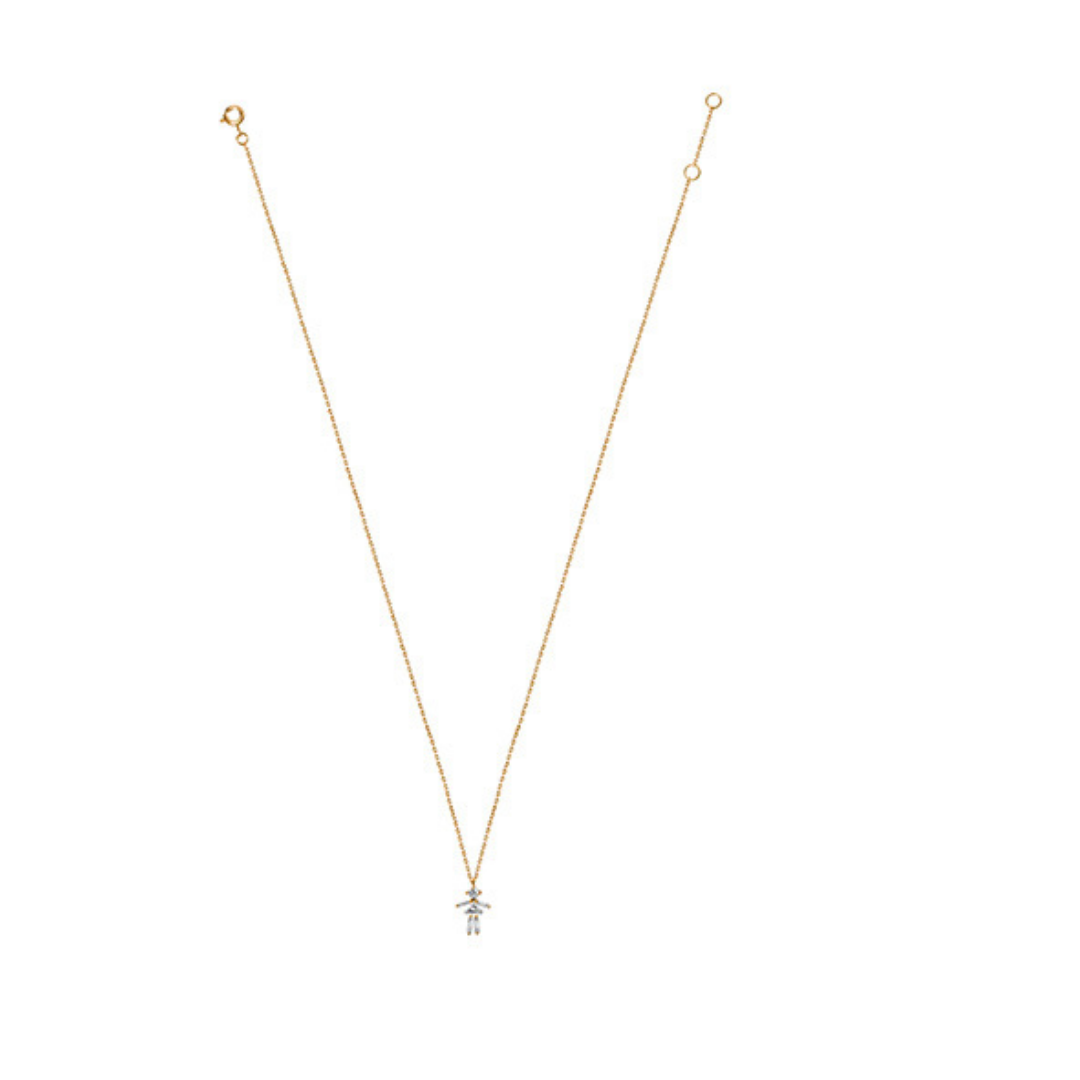 Diamonds and 18Kt Yellow Gold Boy Necklace