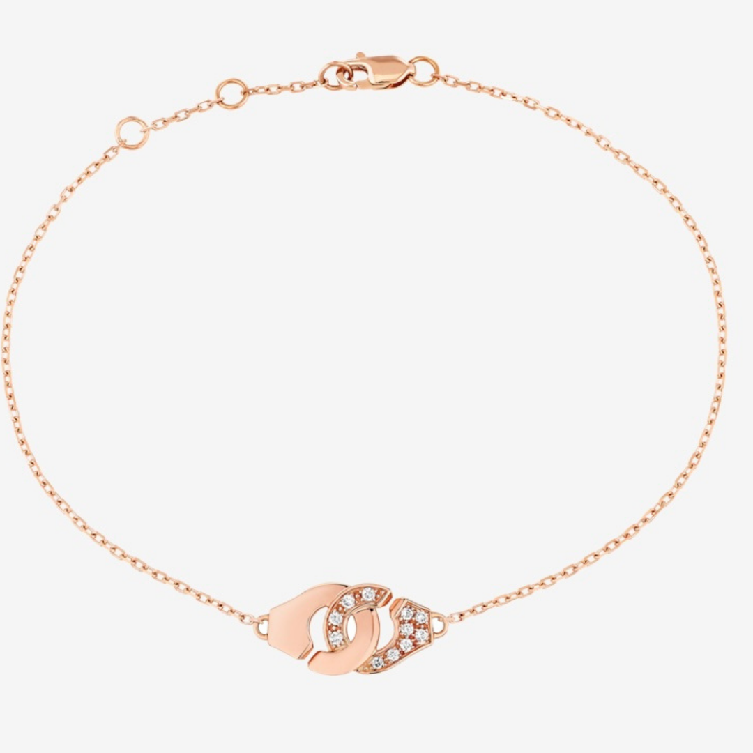 Menottes Dinh Van R8 Bracelet Rose Gold & Diamonds