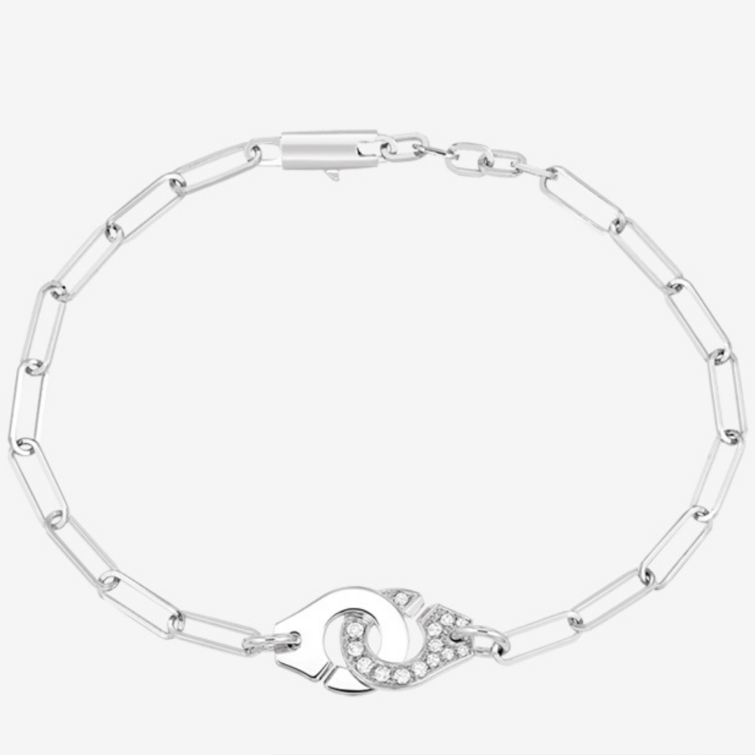 Menottes Dinh Van R10 White Gold & Diamonds Bracelet