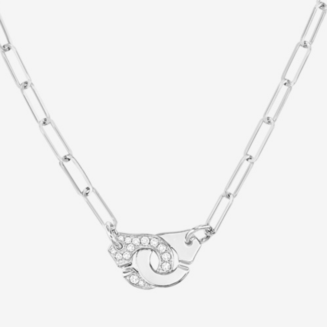 Menottes Dinh Van R10 White Gold and Diamond Necklace