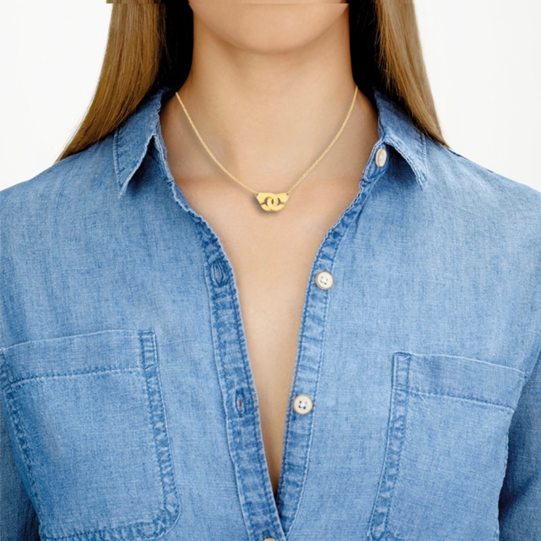 Menottes Dinh Van R8 Yellow Gold Necklace