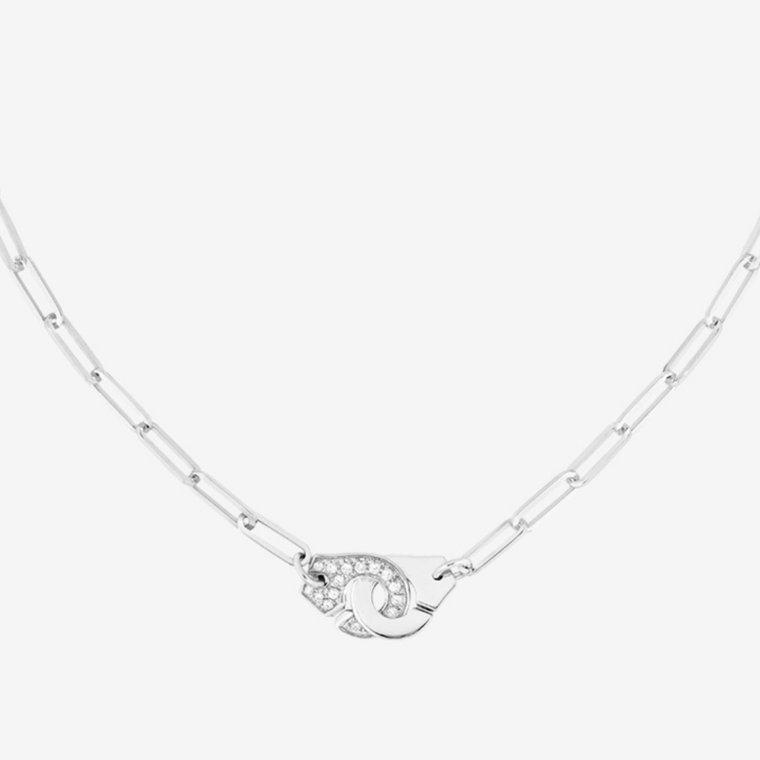 Menottes Dinh Van R12 White Gold & Diamond Necklace