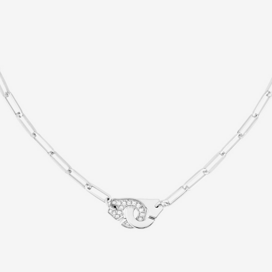 Menottes Dinh Van R12 White Gold & Diamond Necklace